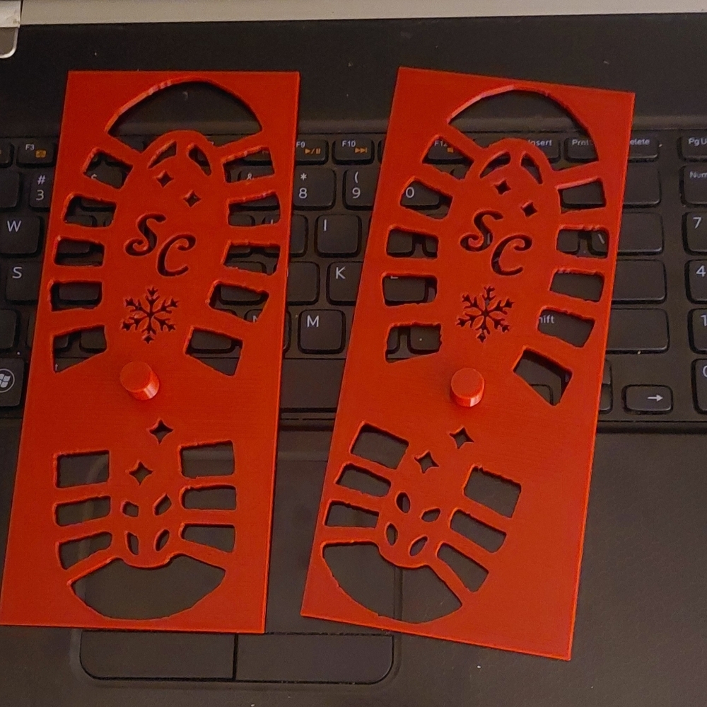 Santa Clause 3d boot print.